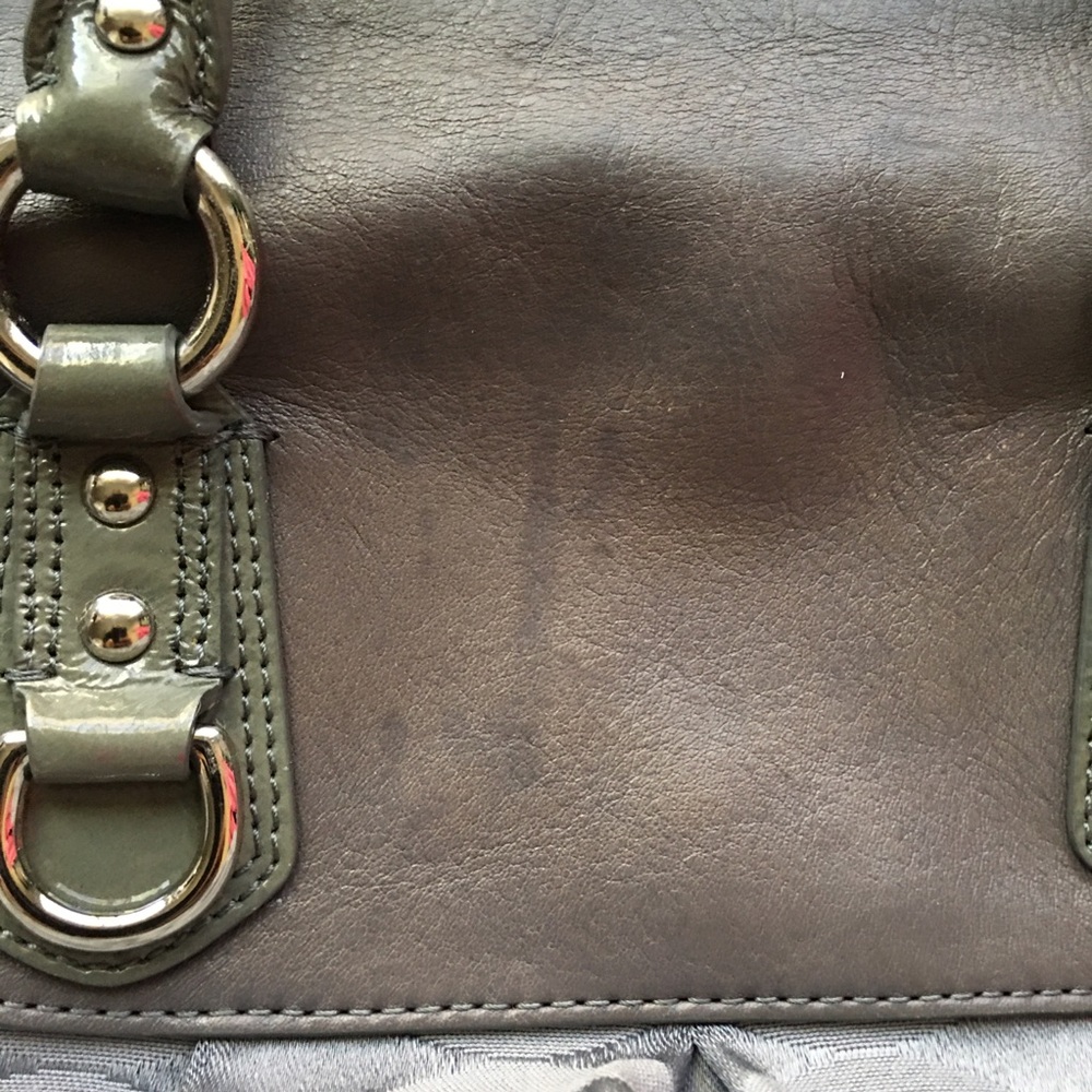 Coach Ashley Satchel Handbag Monogram Jacquard Gray Shoulder Strap Handle - Picture 13 of 13